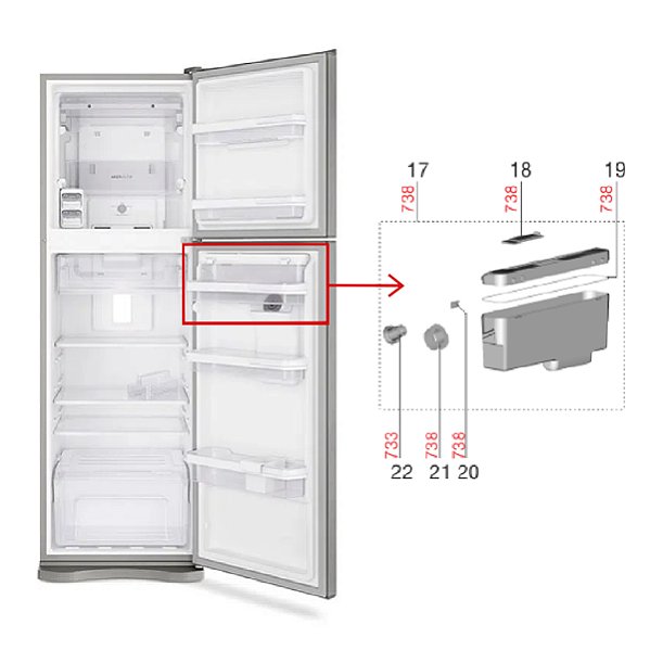 Reservatório de Água Completo Geladeira Electrolux DW42 DW44