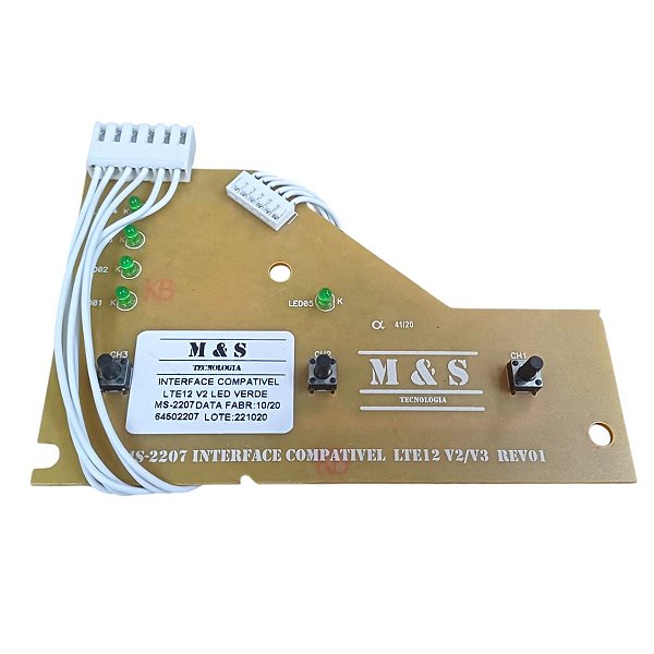 Interface Placa Lavadora Electrolux Lte12 Led Verde 64502207