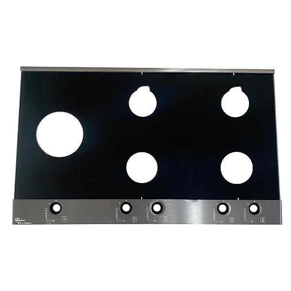 Tampo Mesa Vidro Cooktop Fischer Platinium 5 Bocas TC