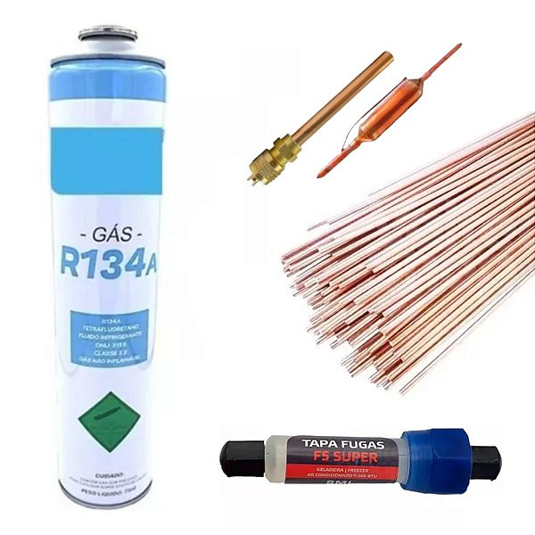 Kit Reparo Geladeira Filtro União Tapa Fuga Vareta R134 750g