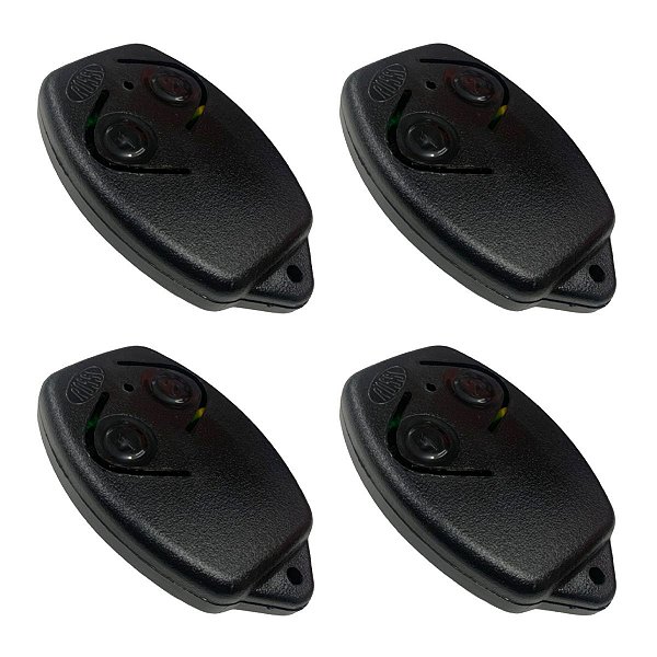 Kit 4 Controle Remoto Portão Elétrico Rossi HCS 433Mhz Preto
