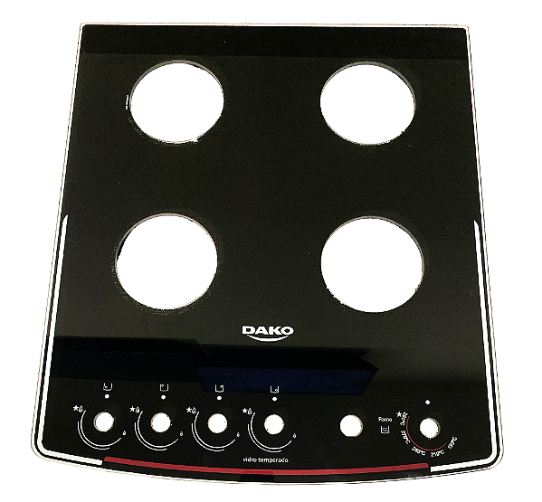 tampo Mesa Vidro Fogão Dako Supreme glass Titanium Evo 4 B