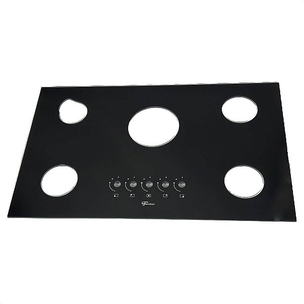 Vidro Mesa Cooktop Fischer Infinity 5q Tripla Chama Preto