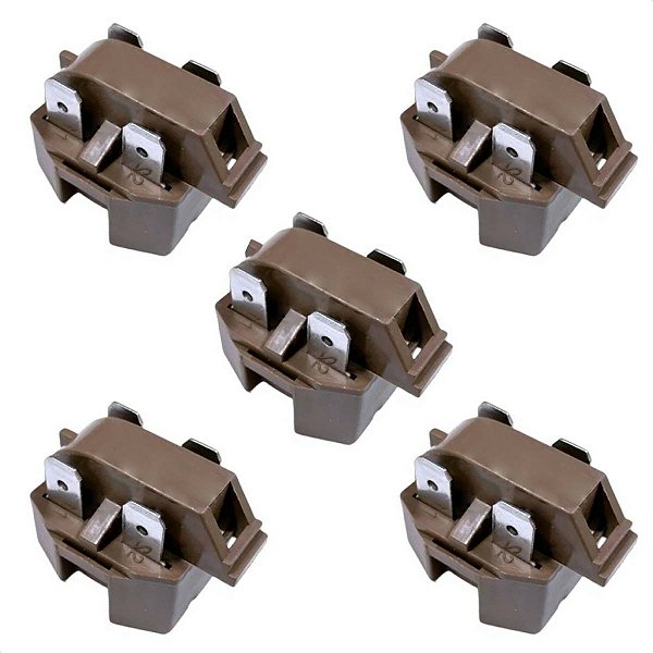 Kit 5 Relé Ptc Geladeira Freezer Compressor 4 Pinos