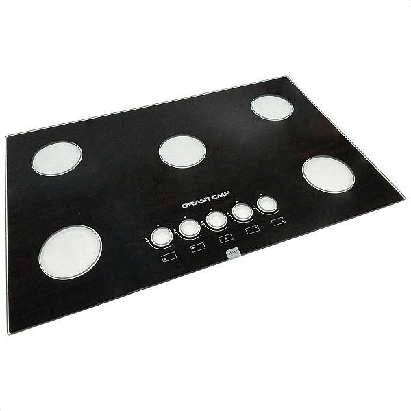 Mesa Tampo Vidro Fogão Cooktop Brastemp 5 Bocas BDD75AE