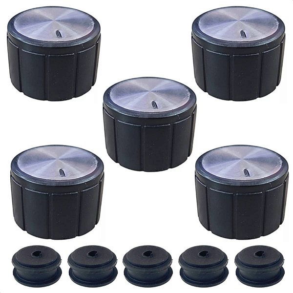 Kit 5 Botão + 5 Vedação Fogão Cooktop Fischer Platinium