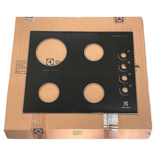 Mesa Tampo Vidro Fogão Cooktop Electrolux 4 Bocas KE4TP TC