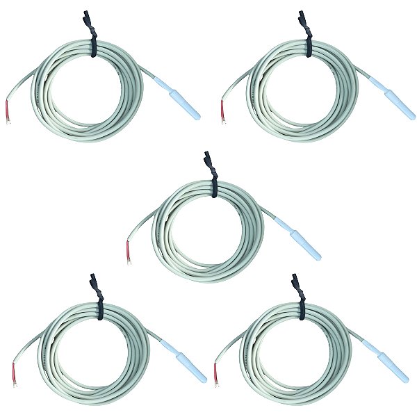 Kit 5 Sensor Termistor NTC SB70 Branco 2m Full Gauge