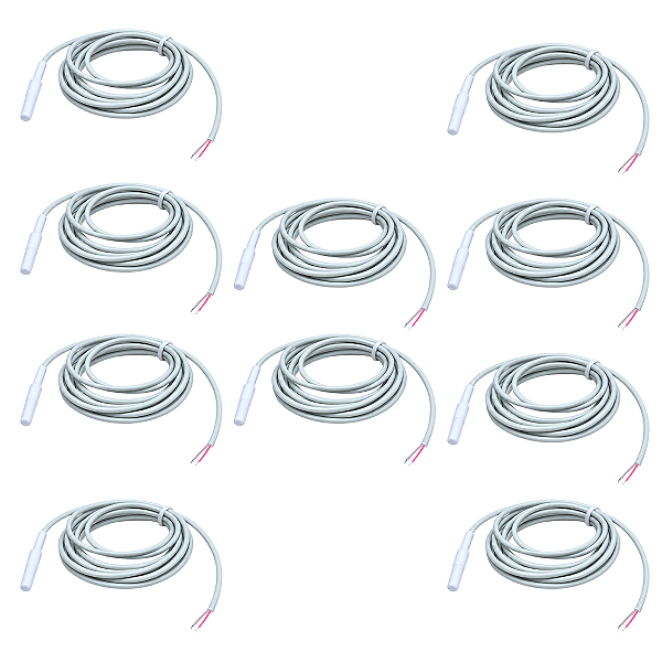 Kit 10 Sensor Termistor NTC SB70 Branco 2m Full Gauge