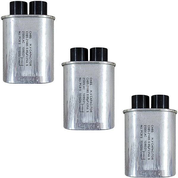 Kit 3 Capacitor Microondas Electrolux 0.85uf 2100va Polo 5mm