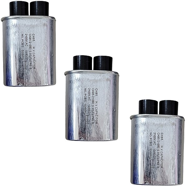 Kit 3 Capacitor Microondas Electrolux 0.90uf 2100Va Polo 5mm