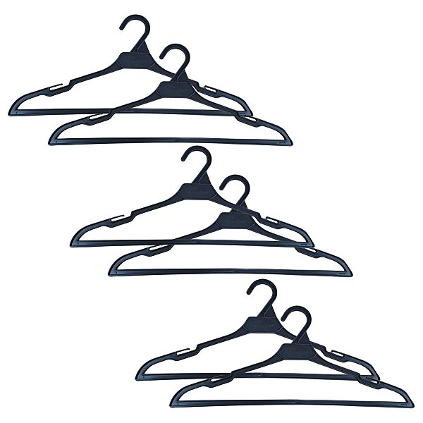 Kit 6 Cabide Plastico Preto Secadora Roupas Fischer Original