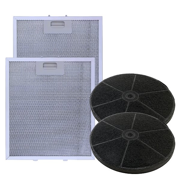 2 Filtro Aluminio + 2 Carvão Para Coifa Philco PCO90G
