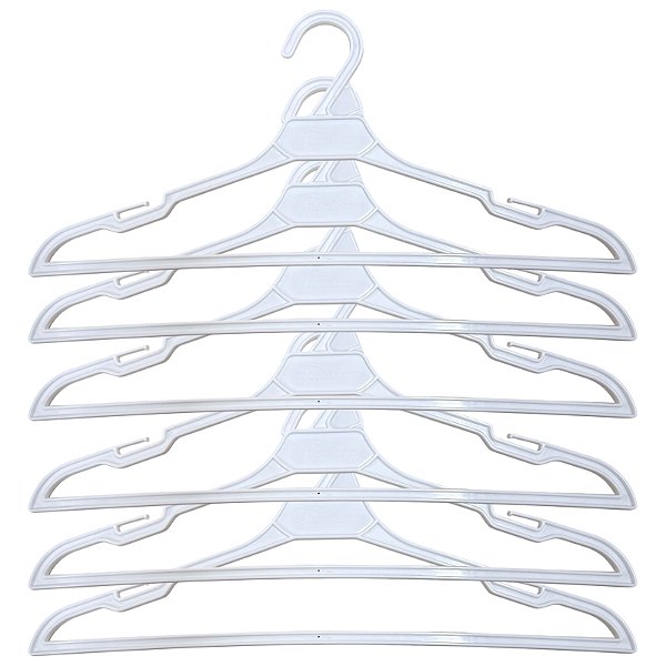 Kit 6 Cabide Plástico Branco Secadora de Roupas Fischer