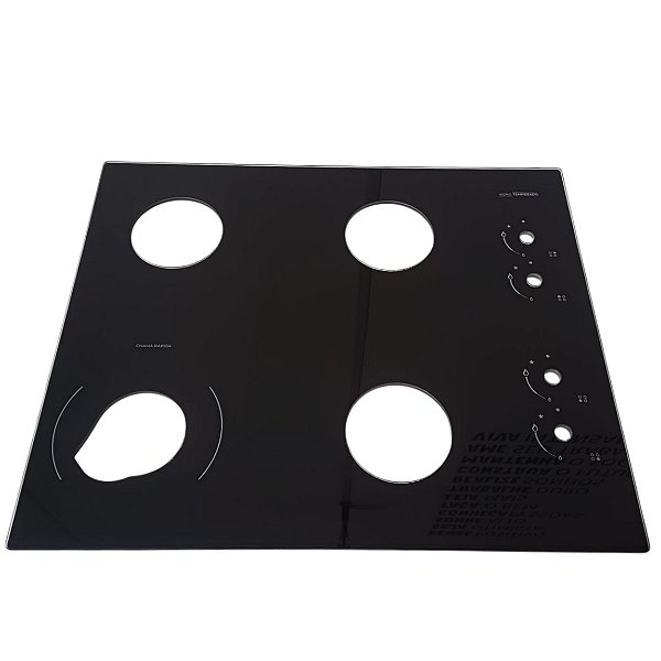 Mesa Vidro Tampo Fogão Cooktop 4 Bocas Fischer Fit Line