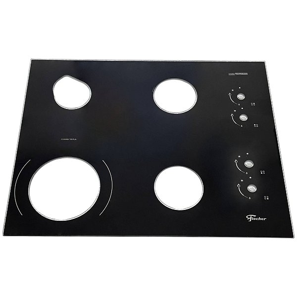Mesa Vidro Tampo Fogão Cooktop Fischer 4 Bocas Tripla Chama