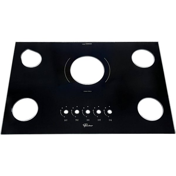 Mesa Vidro Tampo Fogão Cooktop Fischer 5 Bocas Tripla Chama