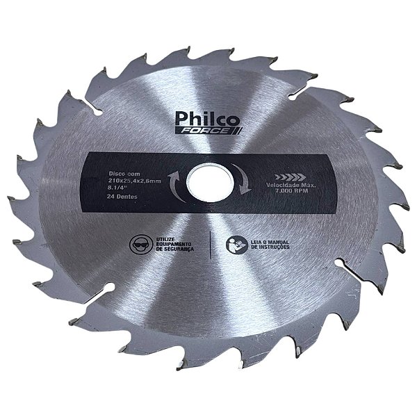 Disco 210mm 24 Dentes Serra Madeira Philco PSE1500-8