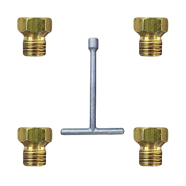 Chave + 4 Bico Injetor Gicle Fogão Cooktop Fischer Gn