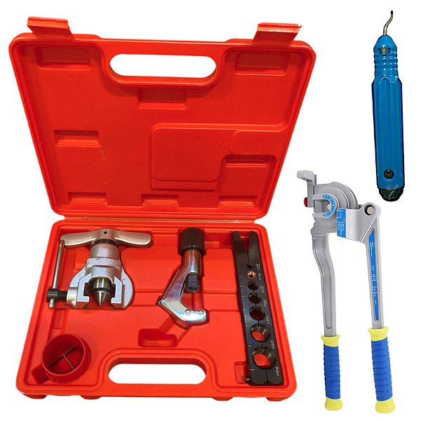 Flangeador + Curvador + Escareador Para Tubos Cobre Alumínio