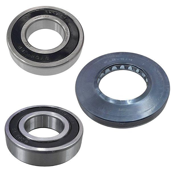 Kit Rolamentos + Retentor Para Lava E Seca Midea 10Kg a 12Kg