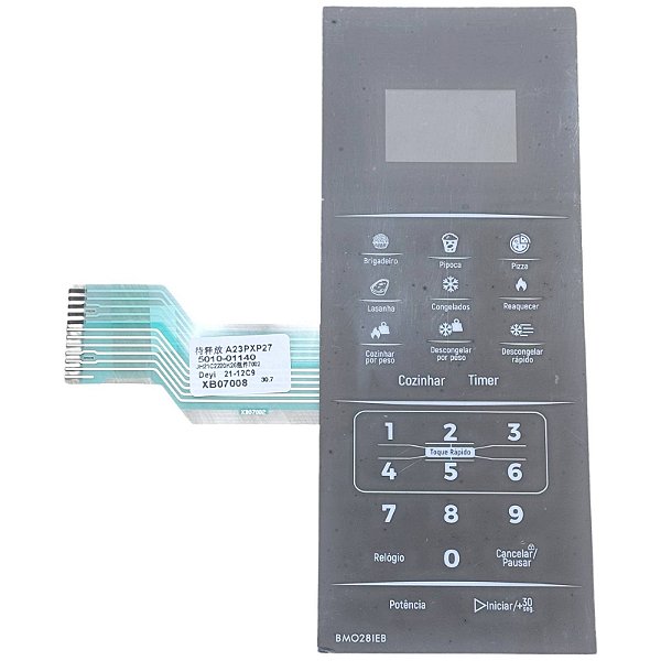Membrana Painel Teclado Cinza Microondas Britânia BMO28IEB