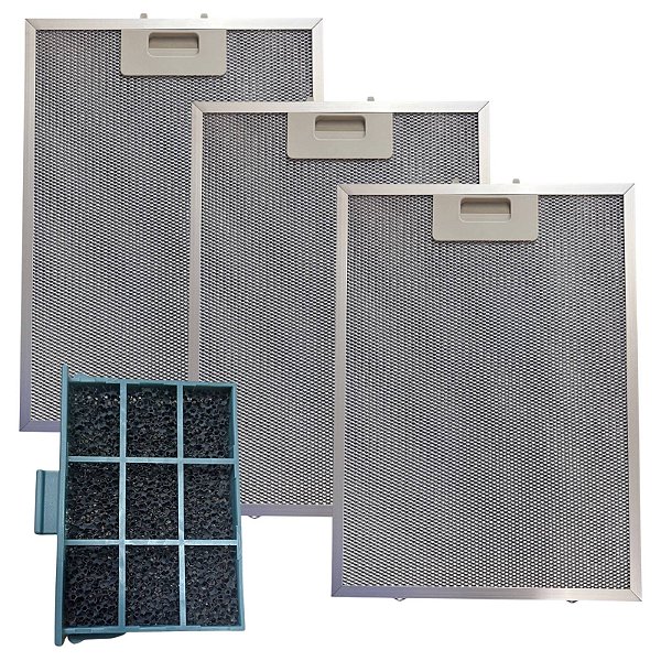 Kit 3 Filtro Metálico + Carvão Depurador Continental DC80B