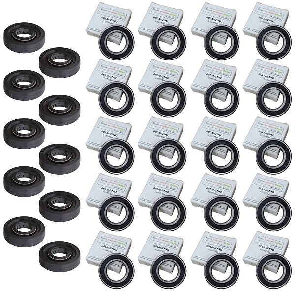 Kit 20 Rolamento 10 Retentor Lavadora Brastemp Bwf22 Bwq24