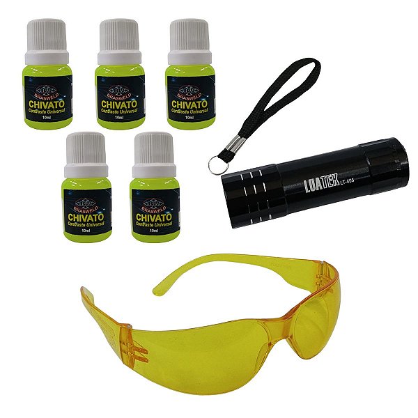 Kit Detector Vazamento Gás Ar Condicionado Contraste Uv 100%