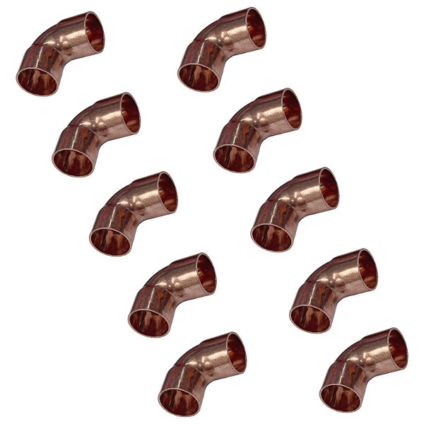 Kit 10 Conexão Cobre Curva Longa 90º 3/8" Com Parede 0,66mm