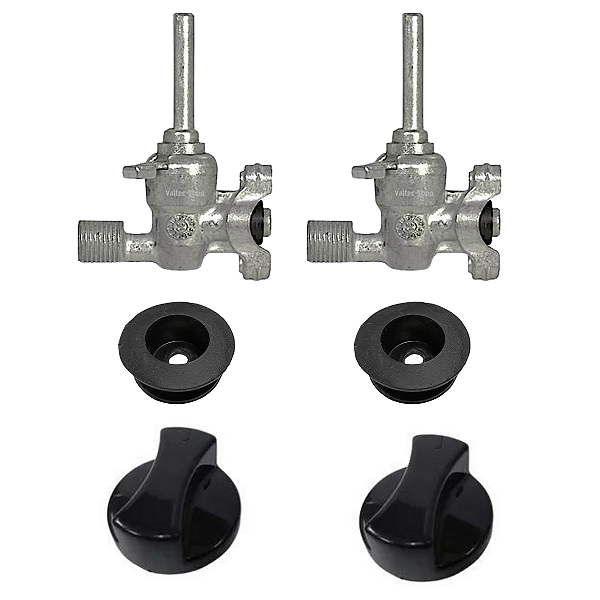 2 Registro + 2 Vedação + 2 Botão Fogão Cooktop Fischer