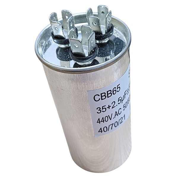 Capacitor Partida Duplo Ar-Condicionado CBB65 440V 35uf +2,5