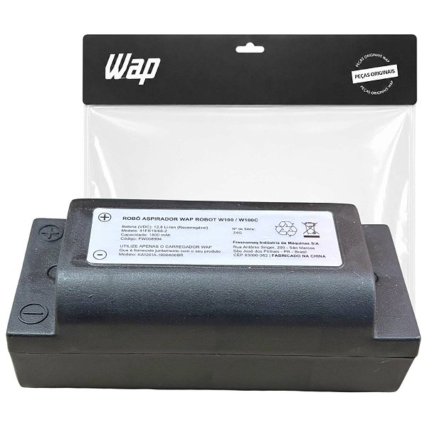 Bateria 12.8V 1.800 mAh Aspirador de Pó Robô Wap W100C W100