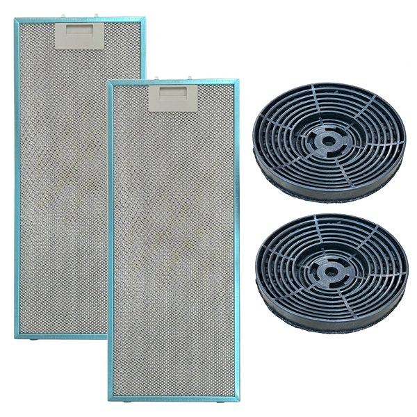 2 Filtro Alumínio + 2 Carvão Coifa Electrolux DE6RX DE6RP