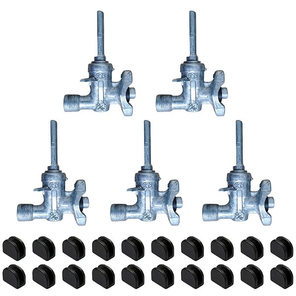 5 Registro + 20 Borracha Da Trempe Fogão Cooktop Fischer 5b