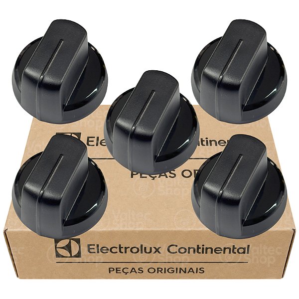Kit 5 Botão Fogão Cooktop Electrolux KE4XC KE5XC KE5GR KE4GR