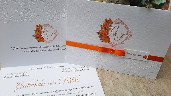 Convites de casamento com relevo seco
