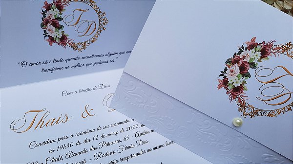 Convites de casamento com relevo seco