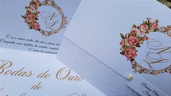 Convites de bodas com relevo seco