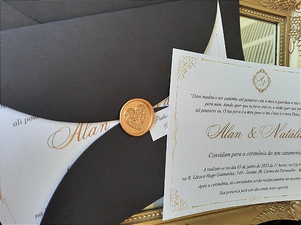 Convites de casamento com lacre