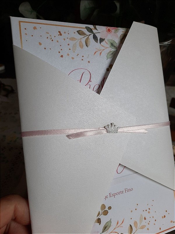 Convite capa dura com envelope