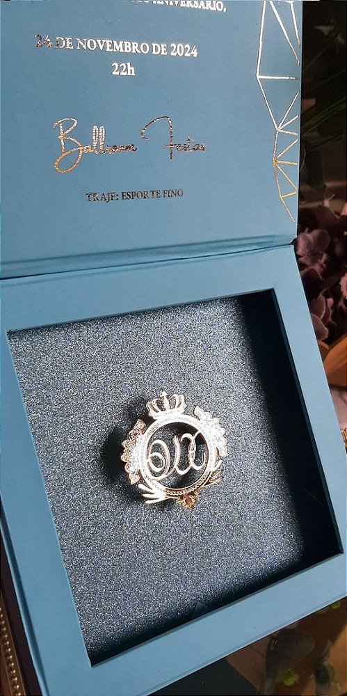 Convite caixa luxo gliter