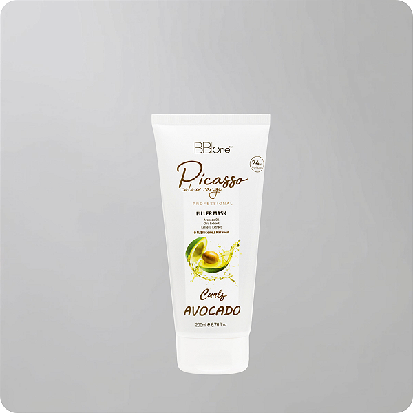 Máscara de Tratamento Capilar para Reconstrução de Cabelos Cacheados Avocado Curls Filler Mask Picasso - 200ml