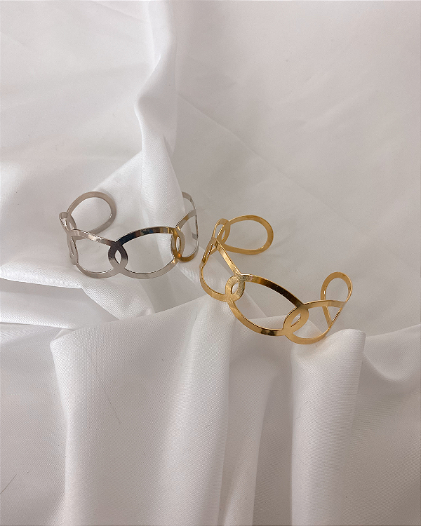 Bracelete Elos Chapas Liso