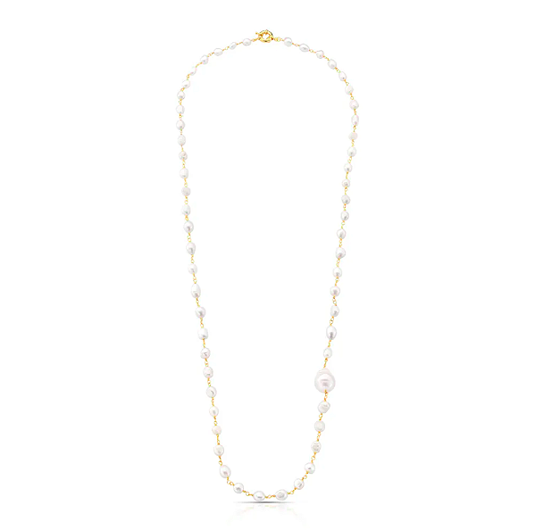 COLAR LONGO VINTAGE PEARL DOURADO/PEROLA BRANCA