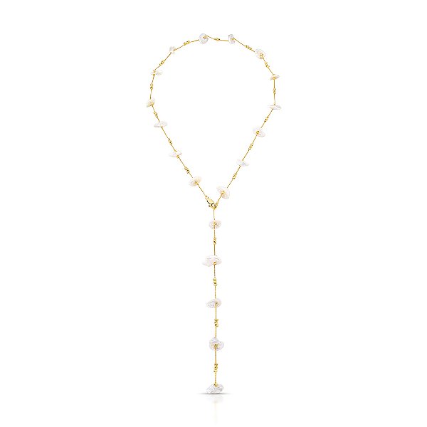 COLAR PLATE PEARL DOURADO/PEROLA BRANCA