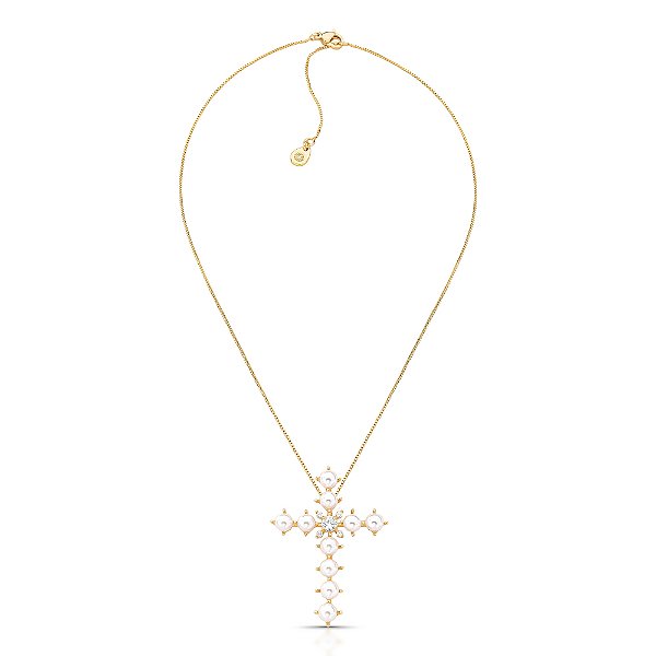 COLAR DIVINE ICON DOURADO/PEROLA BRANCA
