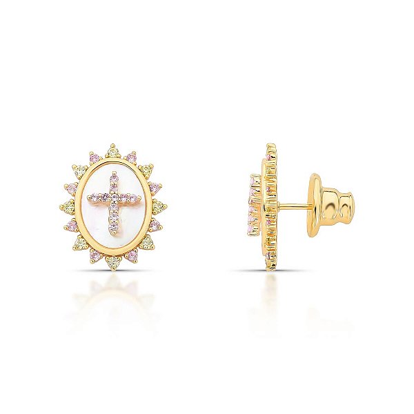 BRINCO MADRE CHARM DOURADO/MADREPEROLA
