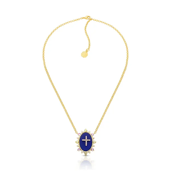 COLAR LAZULI CHARM DOURADO/COLORIDO