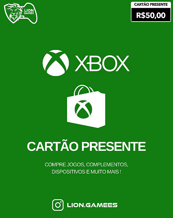 Xbox Live R$50 Reais - Código Digital